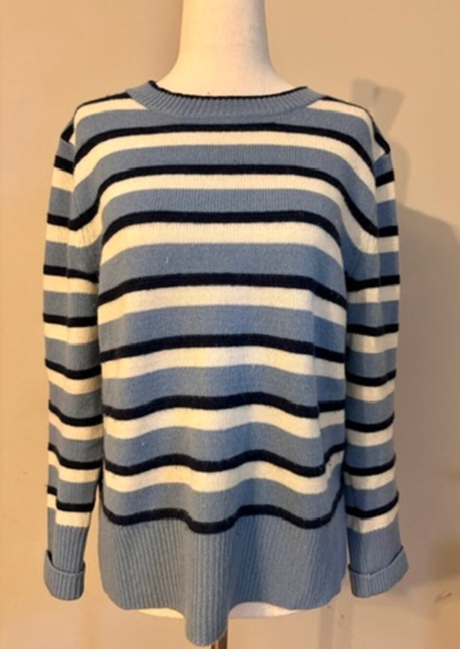 Nordstrom Signature 100% Cashmere Striped Sweater S